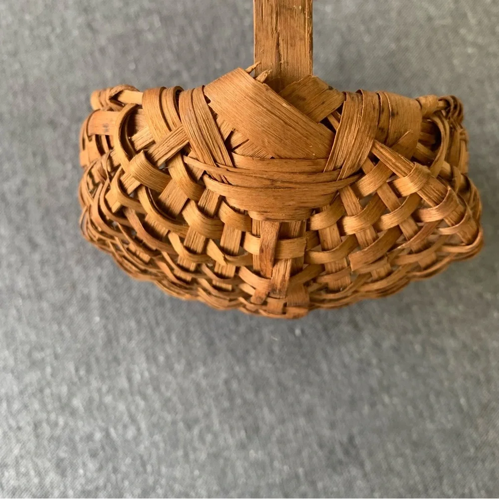 Splint Oak Basket Antique Primitive Fruit Gathering Farmhouse Farm Split